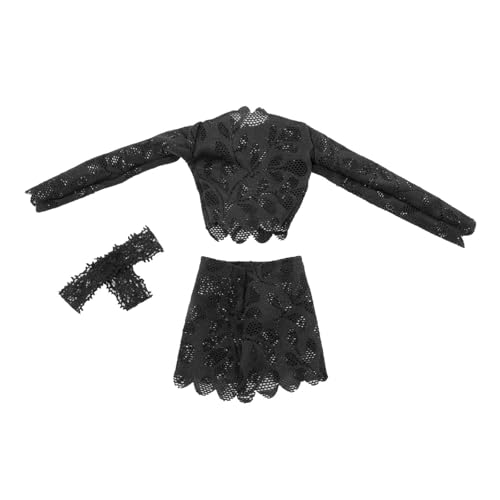 Fenteer 3pcs 1: 6 Top und Hüfte Umarmung Rock Kostüm, Miniaturbekleidungskleidung für 12 -Zoll -Puppenmodell Dress Up, Schwarz von Fenteer