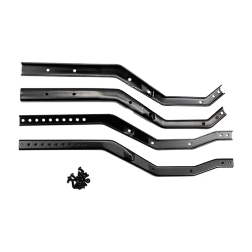 Fenteer 4 Stück 1/10 RC Car Chassis Rahmenschienen Metallrahmenschienen-Set Einfach zu installierendes Upgrade für SCX10 III Modell RC Car DIY Modified, Schwarz von Fenteer