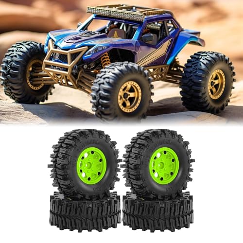 Fenteer 4 Stücke RC Auto Räder Und Reifen RC Teile Teile RC Crawler Auto Reifen Ersetzen für 1/8 RC Crawler Auto Modell LKW DIY Modifiziert, Grün von Fenteer