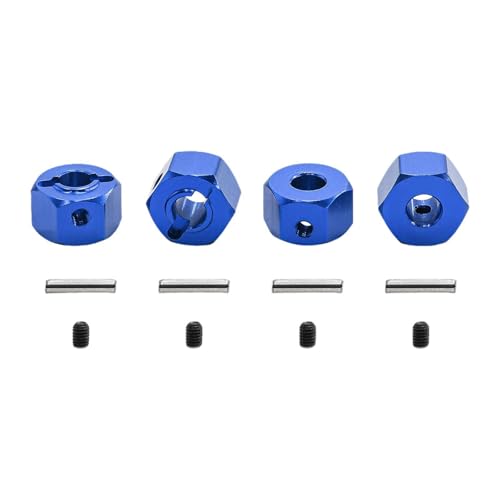 Fenteer 4X Aluminiumlegierung 1:10 Sechskantrad -Hubs Ersetzen Sie Teile, RC -Auto -Spart -Teile, Modifikationszubehör für 1/10 RC -Auto -RC -Automodell, Blau von Fenteer