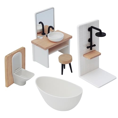 Fenteer 5-teiliges Badezimmer-Set im Maßstab 1:12 für Puppenhäuser, Miniatur-Möbel-Set, Kindergeburtstagsgeschenke, Duschraum, Rollenspiel-Spielzeug, Fenteer 5-teiliges Badezimmer-Set im Maßstab 1:12 für Puppenhäuser, Miniatur-Möbel-Set, Kindergeburtstagsgeschenke, Duschraum, Rollenspiel-Spielzeug, von Fenteer