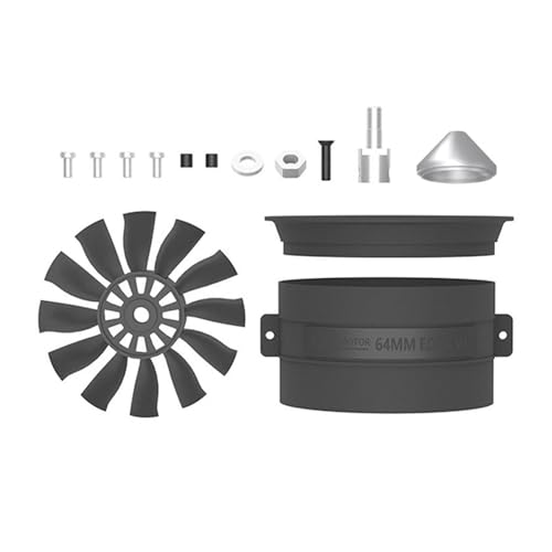 Fenteer 64mm EDF Kanalventilator Bürstenloser Motor Kanalventilator RC Flugzeug DIY ACCS Ersatzteile Propeller Modellflugzeug für RC Flugzeug EDF Flugzeug, Gegen den Uhrzeigersinn von Fenteer