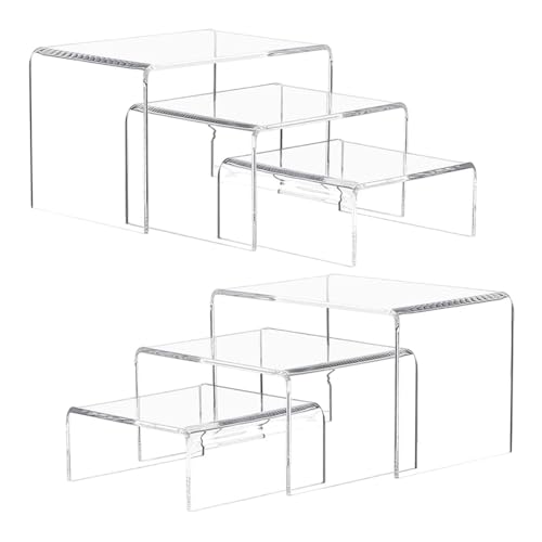 Fenteer 6X Acryl Display Riser Sammlerstücke Display Regal Klar Desktop Display-ständer Acryl Klar Schaufenster für Mobile Geldbörse Shop von Fenteer