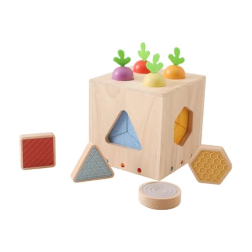 Fenteer Aktivitätswürfel-Babyspielzeug, Karotten-Stapelspiel, klassisches Montessori-Spielzeug, Farberkennungsbox für Kinder von Fenteer