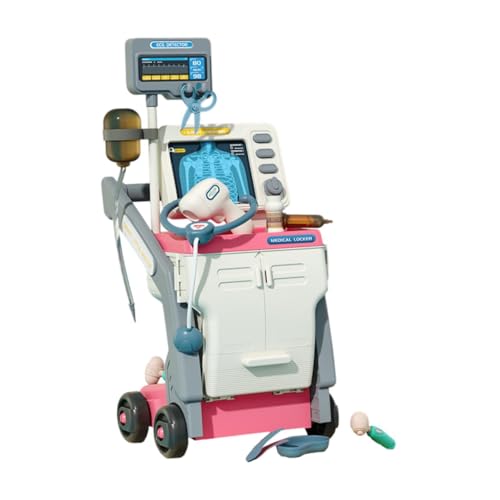 Fenteer Arztkoffer für Kinder mit Wagen, pädagogisches Spielzeug, frühes Lernen, Rollenspiel, Arzt-Spielset, Spielzeug für Kinder, Rosa Fenteer Arztkoffer für Kinder mit Wagen, pädagogisches Spielzeug, frühes Lernen, Rollenspiel, Arzt-Spielset, Spielzeug für Kinder, Rosa von Fenteer