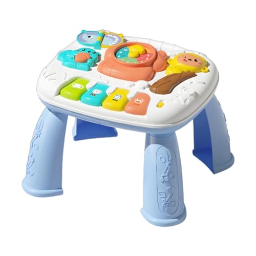 Fenteer Baby Aktivität Lerntisch Spielzeug Musik Lerntisch Kinder Frühes Lernspielzeug Klavierspielzeug für Jungen Geschenke, Blau von Fenteer