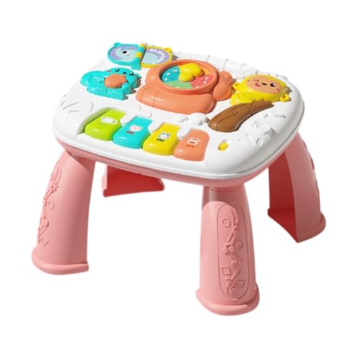 Fenteer Baby Aktivität Lerntisch Spielzeug Musik Lerntisch Kinder Frühes Lernspielzeug Klavierspielzeug für Jungen Geschenke, Rosa von Fenteer