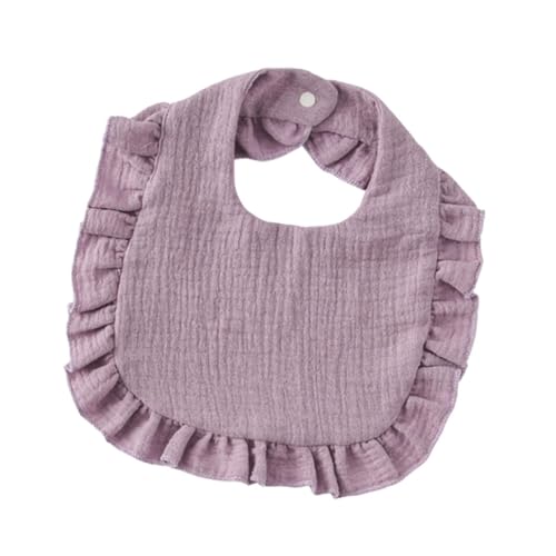 Fenteer Baby-Lätzchen aus Musselin, Baumwolle, weich, hautfreundlich, Sabber-Bandana-Lätzchen, Fütterungslätzchen für Jungen und Mädchen, Säuglinge, violett von Fenteer