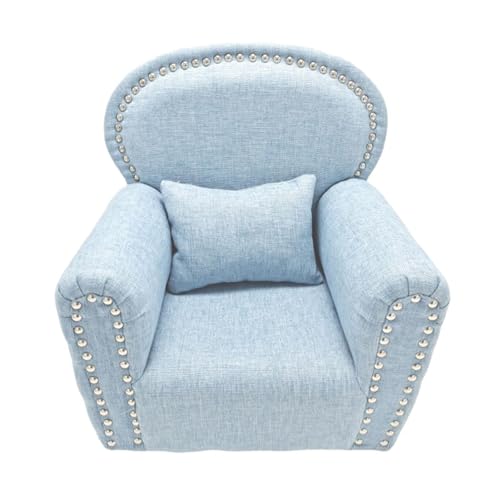 Fenteer Baby-Requisitenstuhl, Mini-Posing-Sofa, professionelles kleines Sofa, Dekoration, Neugeborenen-Mode-Couch, Neugeborenen-Winziges, Blau von Fenteer