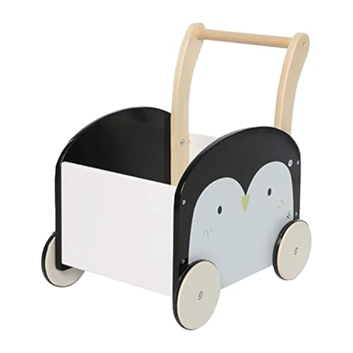 Fenteer Babywagen aus Holz, Aufbewahrungskiste mit Rädern, multifunktional, frühpädagogisch, Einkaufswagen für Jungen und Mädchen von Fenteer