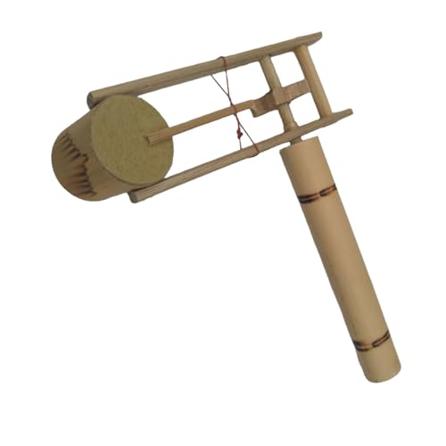 Fenteer Bambushand Rassel Percussion Instrument mit Langem Griff Handheld Castanet von Fenteer