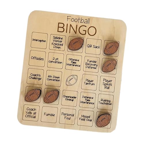 Fenteer Bingo-Spiel, Tischspiel, Nacht-Holzspiel zum Thema Sport, Sport-Partyspiel für Kinder, Rugby von Fenteer