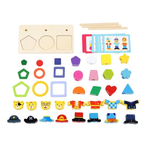 Fenteer Buntes Perlenspielzeug, Feinmotorik-Lernspielzeug für den Vorschulbereich, geometrisches Formspiel für Kleinkinder im Alter von 3 Fenteer Buntes Perlenspielzeug, Feinmotorik-Lernspielzeug für den Vorschulbereich, geometrisches Formspiel für Kleinkinder im Alter von 3 von Fenteer