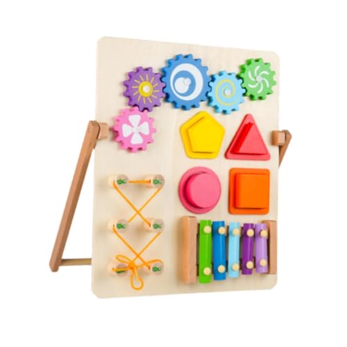 Fenteer Busy Board Spielzeug, Aktivitätsbrett, Bastelspielzeug, Vorschulaktivitäten, sensorisches Spielzeug, Puzzlebretter für Mädchen im Vorschulalter, 30x36cm von Fenteer