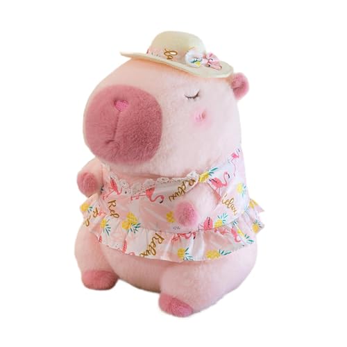 Fenteer Capybara-Plüschtier, weiches Stofftier, süßes Plüsch-Capybara-Puppe, Cartoon-Heimdekor, Simulation Capybara, Stofftier für Mädchen, rosa 30cm von Fenteer