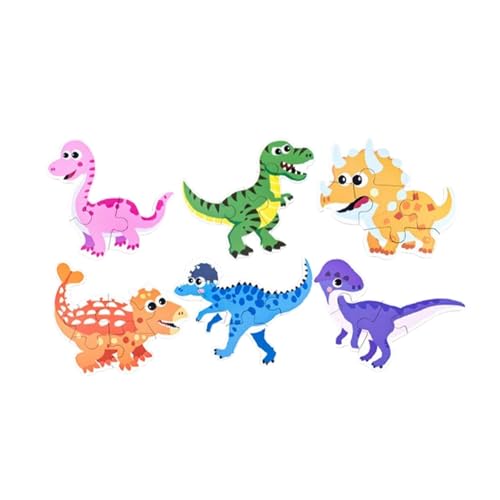 Fenteer Cartoon-Puzzle, Lernspielzeug, sensorische Entwicklung, Montessori-Spielzeug, Form-Matching-Puzzle für Kinder im Alter von 3, 4 und 5 Jahren im, Dinosaurier Tier von Fenteer