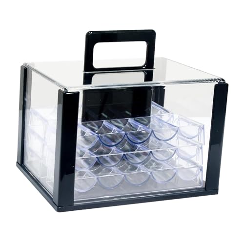 Fenteer Chip-Case-Aufbewahrungsbox, 600 Stück Fassungsvermögen, staubdicht, transparent, für Home-Bar-Zubehör mit Griff, Vitrine, Chip-Halter, mit 6 Stück 40mm Tabletts Fenteer Chip-Case-Aufbewahrungsbox, 600 Stück Fassungsvermögen, staubdicht, transparent, für Home-Bar-Zubehör mit Griff, Vitrine, Chip-Halter, mit 6 Stück 40mm Tabletts von Fenteer