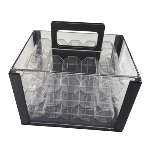 Fenteer Chip-Case-Aufbewahrungsbox, 600 Stück Fassungsvermögen, staubdicht, transparent, für Home-Bar-Zubehör mit Griff, Vitrine, Chip-Halter, mit 6 Stück 43mm Boxen Fenteer Chip-Case-Aufbewahrungsbox, 600 Stück Fassungsvermögen, staubdicht, transparent, für Home-Bar-Zubehör mit Griff, Vitrine, Chip-Halter, mit 6 Stück 43mm Boxen von Fenteer