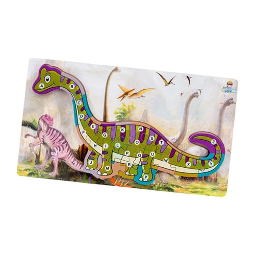 Fenteer Dinosaurier-Holzpuzzle, Kinder-Lernspielzeug, Reisespielzeug, Cartoon-Puzzle, Puzzle, Tyrannosaurus für Mädchen, Jungen, Kinder, GrÜn von Fenteer