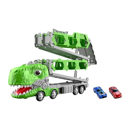 Fenteer Dinosaurier-Rennbahn-Transporter-Set, lustige Dinosaurier-Klapp-Auswurf-Rennbahn für Kinder, Kinder, 2 Autos von Fenteer