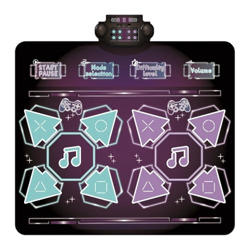 Fenteer Double PK Dance Matte Spielzeug Pädagogikspielzeug Touch Spiele Matte Electronic Dance Pad für 3 4 5 6 7 8 Jahre alte Jungen Mädchen von Fenteer