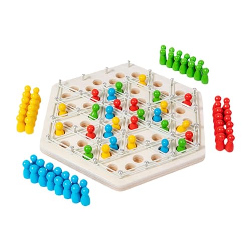 Fenteer Dreiecksschachspiel, Steckbrettspiel, Früherziehung, Kettenschach-Puzzlespiel, Gummibandspiel für Jugendliche und Erwachsene von Fenteer