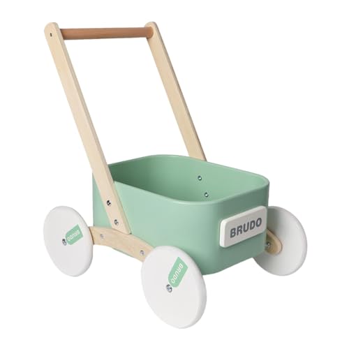 Fenteer Einkaufswagen Spielzeug für Kinder aus Holz, Einkaufswagen, kreatives Spielzeug, Einkaufswagen-Spielzeug für Babys, Kinder, Partygeschenke, hellgrün von Fenteer