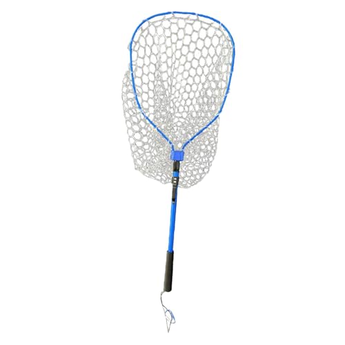 Fenteer Fly Fihing Net Mesh Net Aluminium Legierung Angeln Werkzeug Ausziehbarer Klapp Kescher Fischernetz für Bass Ratfinks Sammeln, Blau von Fenteer