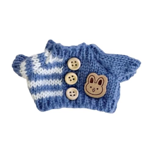 Fenteer Gefüllter Puppenpullover, Plüschpuppenpullover, DIY für Kinder, Machen Sie Ihre eigene Puppe, Plüschpuppenkleidung für 6,69-Zoll-Puppe , Blau von Fenteer