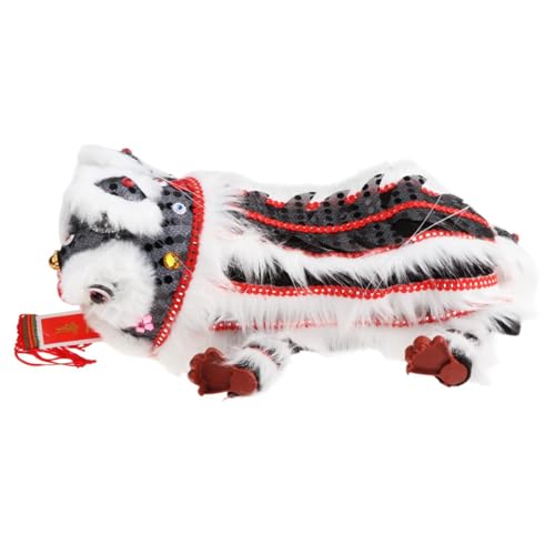 Fenteer Handkettenpuppe mit Rod Chinese Neujahr Dekoration kreatives chinesisches Marionette Lion Toy für Kinder Kinder Partys Geschenke, Schwarz-Weiss von Fenteer