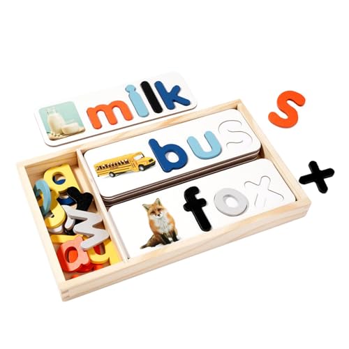 Fenteer Hölzernes Rechtschreib-Lernspielzeug für Kleinkinder im Alter von 3–8 Jahren, pädagogisches Spielzeug, Lernaktivitäten, Tafelbuchstaben mit Box Fenteer Hölzernes Rechtschreib-Lernspielzeug für Kleinkinder im Alter von 3–8 Jahren, pädagogisches Spielzeug, Lernaktivitäten, Tafelbuchstaben mit Box von Fenteer