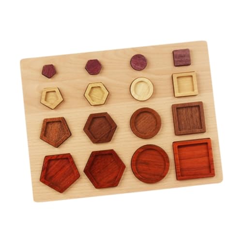 Fenteer Holz-Puzzle mit geometrischen Formen, Montessori-Spielzeug, Aktivität, sanfte Feinmotorik, Geschenke für Babys im Alter von 3, 4 und 5 Jahren von Fenteer