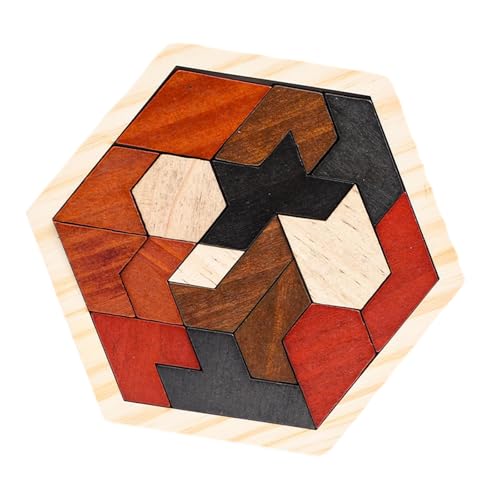 Fenteer Holz-Tangram-Puzzle, Lernpuzzle, IQ-Spiel, frühes Lernen, logisches Denkspiel für Kinder, Erwachsene, Jungen und Mädchen, 16 Blöcke von Fenteer