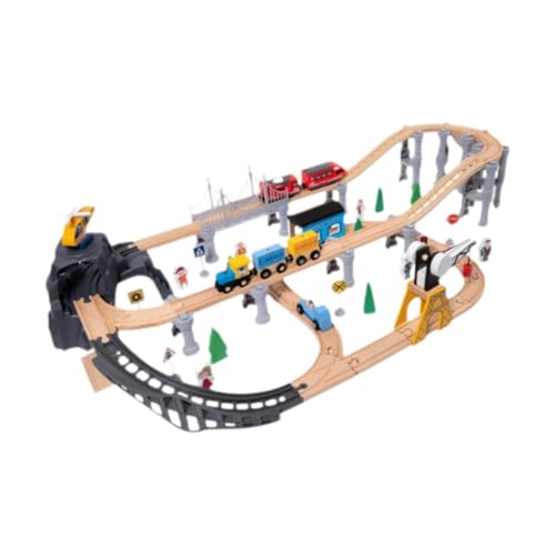 Fenteer Holzeisenbahn-Set, Holzkonstruktionsspielzeug, DIY-Spielzeug, Eisenbahn-Set, Kinderspielzeug für Geschenke, Reisespielzeug, Vorschule von Fenteer