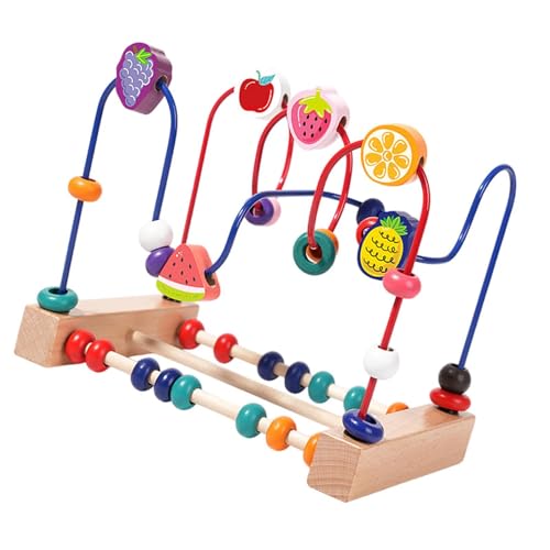 Fenteer Holzperlen-Labyrinth, Spielzeug, pädagogischer Kreis aus Holz, Neujahrsgeschenk, Baby, räumliches Denken, motorische Fähigkeiten, Perlen, Roller, von Fenteer