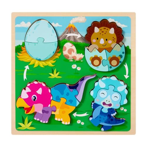 Fenteer Holzpuzzle, Puzzle, Denksportaufgabe, Vorschulisches Lernen für Jungen und Mädchen, Geschenke für, interaktives Früherziehungsspielzeug, Dinosaurier Fenteer Holzpuzzle, Puzzle, Denksportaufgabe, Vorschulisches Lernen für Jungen und Mädchen, Geschenke für, interaktives Früherziehungsspielzeug, Dinosaurier von Fenteer