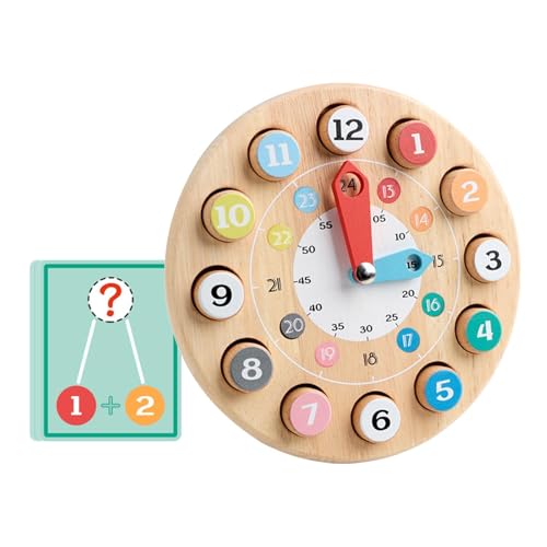Fenteer Holzuhr, Stapelsortierer, bunt, Lernspielzeug, tragbares Zeit- und Zahlenpuzzle für 1–3 Jahre alte Babys als Geschenk Fenteer Holzuhr, Stapelsortierer, bunt, Lernspielzeug, tragbares Zeit- und Zahlenpuzzle für 1–3 Jahre alte Babys als Geschenk von Fenteer