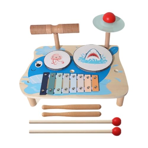 Fenteer Kids Drum Set Percussion Toy Handy Eye Koordination Frühes Musikspielzeug , Wal von Fenteer