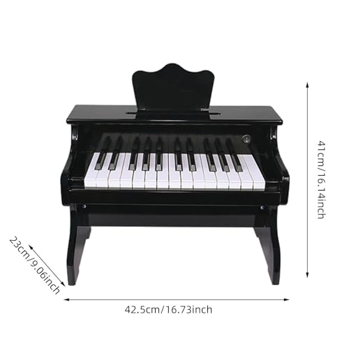 Fenteer Kids Keyboard Piano Music Keyboard Instrument Spielzeug 25 Tasten Praktische Holzklavier für Kleinkinder für Anfänger 3+ Mädchen und Jungen, Schwarz von Fenteer