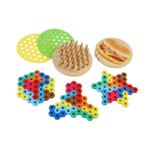 Fenteer Kinder Holzpuzzle Spielzeug 3D Puzzle Party Spielzeug Kinder Lernentwicklung Montessori Puzzles für Kinder im Vorschulalter von Fenteer