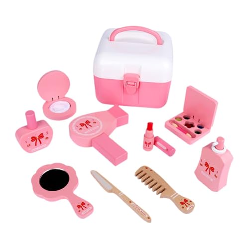 Fenteer Kinder Make-up Spielzeug Set Make-up Box für Mädchen Schönheit Spielzeug Mode Mädchen Pretend Set Holz Kinder Eitelkeit Set für Kinder von Fenteer