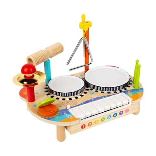 Fenteer Kinder-Schlagzeug-Set, Instrument, Vorschul-Musik-Sets, sensorische Entwicklung, Baby-Musikspielzeug, elektronisches Klavier, Schlagzeug-Set für von Fenteer