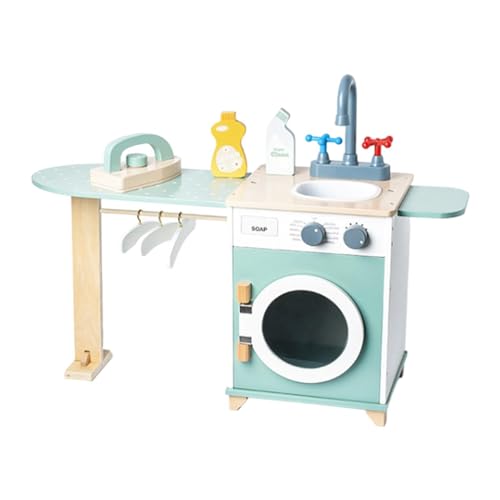 Fenteer Kinder-Spielzeug, Küchenspielzeug, Waschmaschine, Rollenspiel, Baby-Haushaltsspielset, Wäschespielset aus Holz für Partygeschenke, Erwachsene und von Fenteer