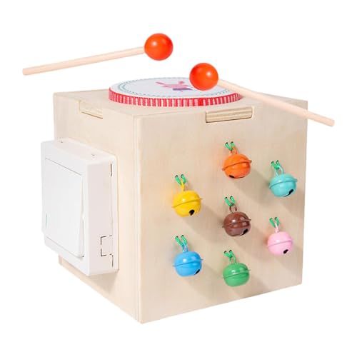 Fenteer Kinder-Trommel-Set Montessori-Musikinstrumente Mehr in 1 Hand-Augen-Koordination Rhythmus Sensorisches Spielzeug für Kinder Babys Geschenk von Fenteer