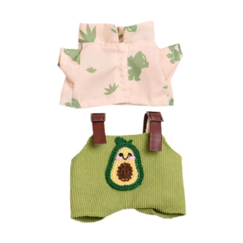 Fenteer Kleiderset für Mini-Puppen, Puppenhosen-Outfits, Kleidung, Anziehkostüme, Puppenkleidung für 17 cm große Puppen, Grüne Avocados von Fenteer