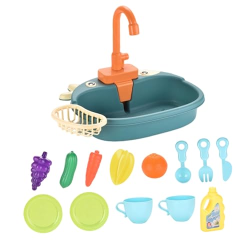 Fenteer Küchenspüle Spielzeug Spüle Geschirrspülset Reinigungssimulation Elektrisches Rollenspielspielzeug Geburtstagsgeschenke für Kinder Jungen, Blau Fenteer Küchenspüle Spielzeug Spüle Geschirrspülset Reinigungssimulation Elektrisches Rollenspielspielzeug Geburtstagsgeschenke für Kinder Jungen, Blau von Fenteer