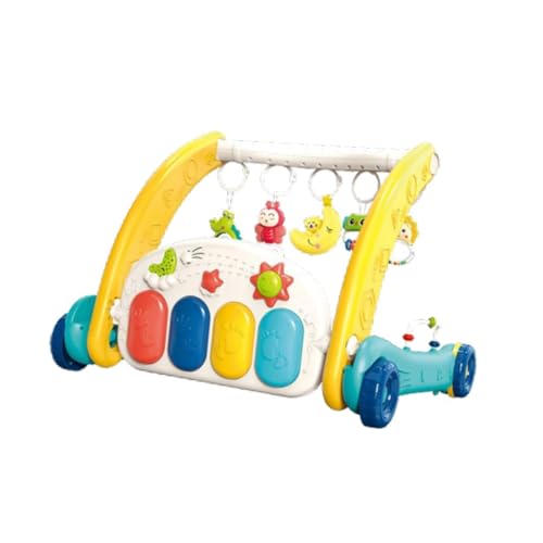 Fenteer Lauflernauto, Baby-Turnmatte, 2-in-1-Laufauto zum Schieben, Baby-Aktivitätsmatte mit Spielklavier zum Sitzen, Kaninchen Grün von Fenteer