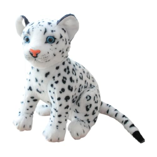 Fenteer Leopard Plüschspielzeug Plüsch Doll Zimmer Dekor Bequeme Party Bevorzugt Cartoonfiguren Stofftiere für Erwachsene Kinder Kinder Kinder, Weiß, 23 cm von Fenteer