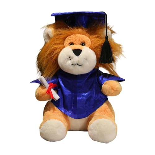 Fenteer Lion Doll Figur entzückende leichte Versorgung Handwerk Ornament Plüsch Spielzeug für Party Erwachsene Abschlussgeschenke Jungen Wohnzimmer, Blau von Fenteer