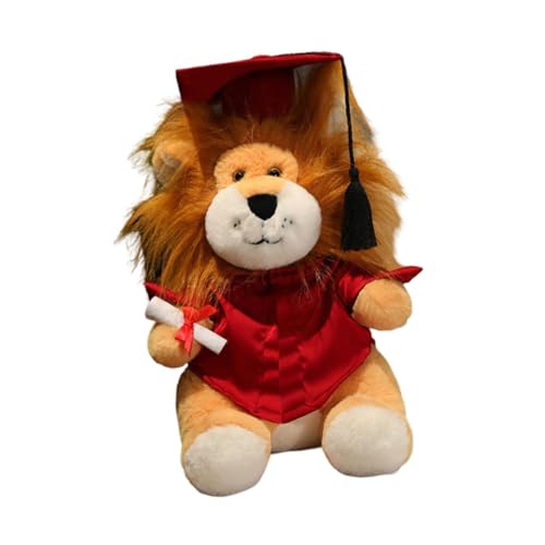 Fenteer Lion Doll Figur entzückende leichte Versorgung Handwerk Ornament Plüsch Spielzeug für Party Erwachsene Abschlussgeschenke Jungen Wohnzimmer, Rot von Fenteer